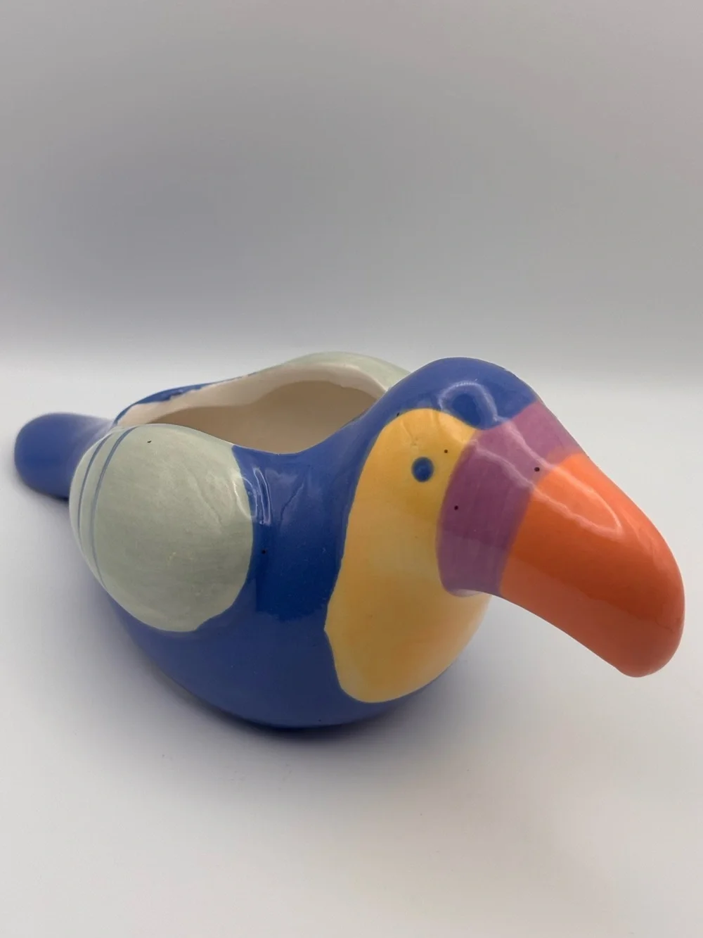 Target Rainbow Toucan Animal Bird Succulent Planter, Ceramic Bird-Shaped Pot
